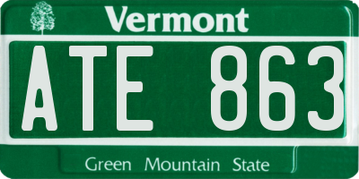 VT license plate ATE863