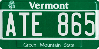 VT license plate ATE865