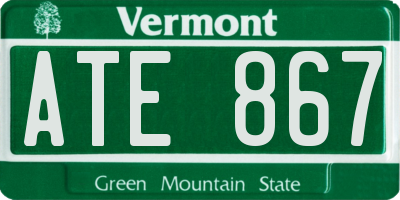 VT license plate ATE867