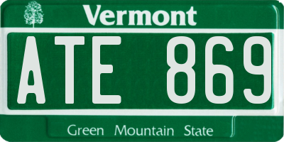 VT license plate ATE869