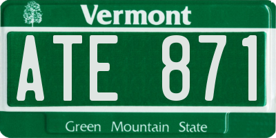 VT license plate ATE871