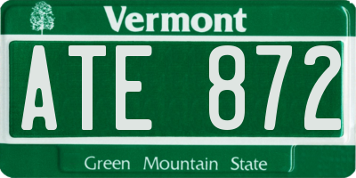 VT license plate ATE872