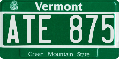 VT license plate ATE875