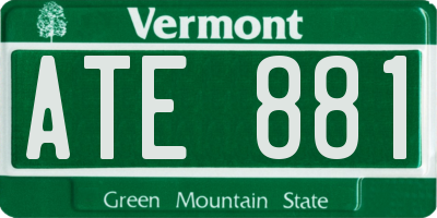 VT license plate ATE881
