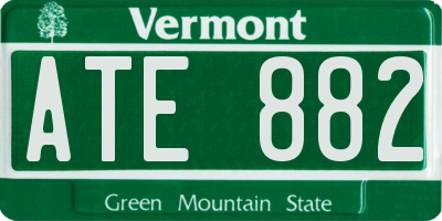 VT license plate ATE882