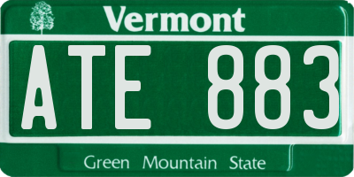VT license plate ATE883