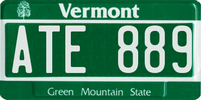 VT license plate ATE889