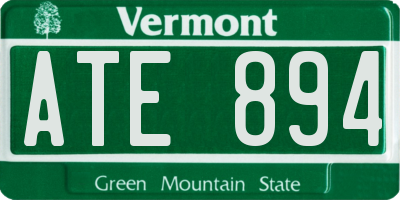VT license plate ATE894