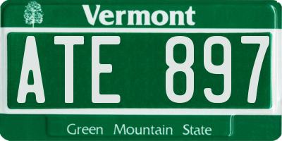 VT license plate ATE897