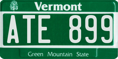 VT license plate ATE899