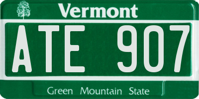 VT license plate ATE907