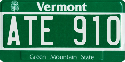 VT license plate ATE910