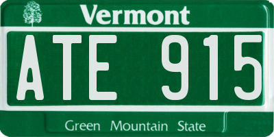 VT license plate ATE915