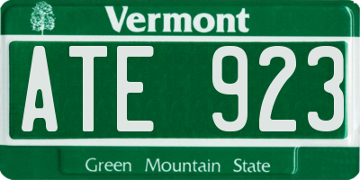 VT license plate ATE923