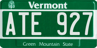 VT license plate ATE927