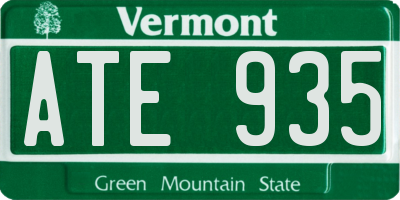 VT license plate ATE935