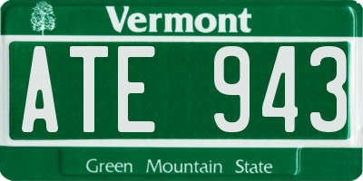 VT license plate ATE943