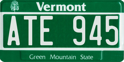VT license plate ATE945