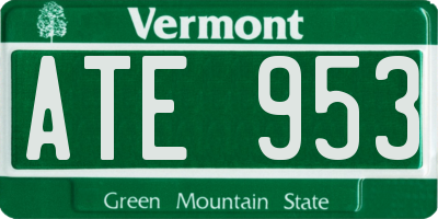 VT license plate ATE953
