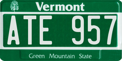 VT license plate ATE957