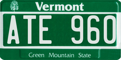 VT license plate ATE960