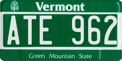 VT license plate ATE962