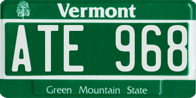 VT license plate ATE968