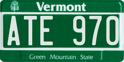 VT license plate ATE970