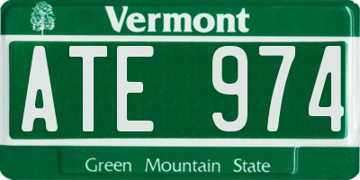 VT license plate ATE974