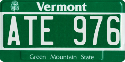 VT license plate ATE976