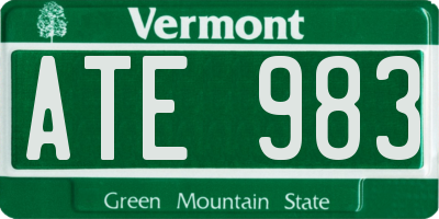VT license plate ATE983