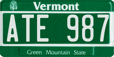 VT license plate ATE987