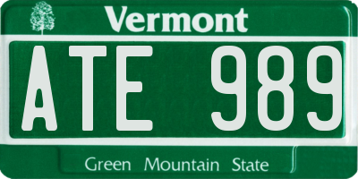 VT license plate ATE989