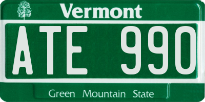 VT license plate ATE990