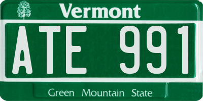VT license plate ATE991