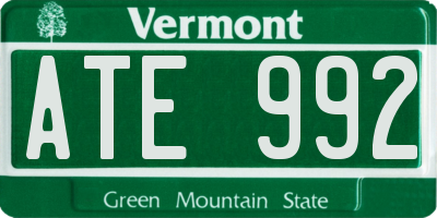 VT license plate ATE992