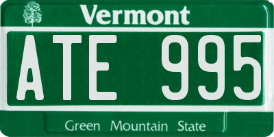 VT license plate ATE995