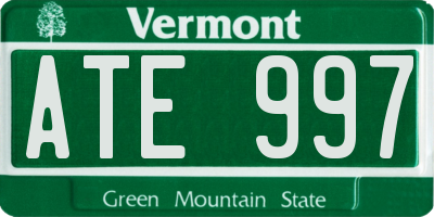 VT license plate ATE997