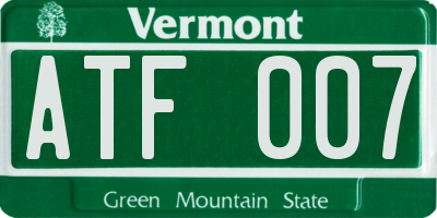 VT license plate ATF007