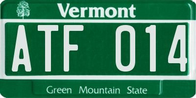 VT license plate ATF014