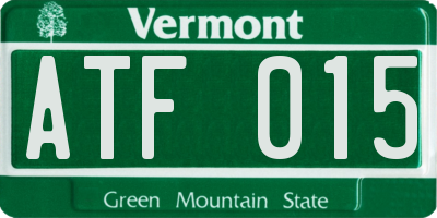 VT license plate ATF015