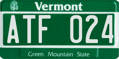 VT license plate ATF024