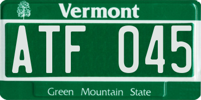 VT license plate ATF045