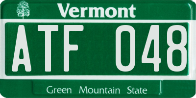 VT license plate ATF048