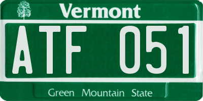 VT license plate ATF051