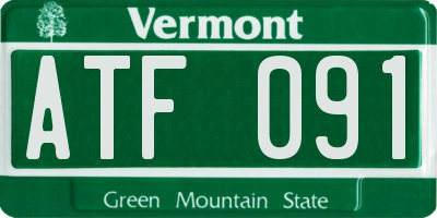 VT license plate ATF091