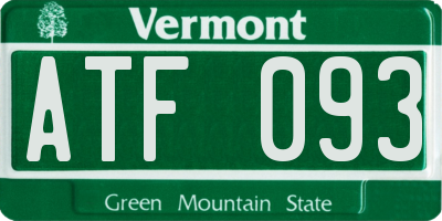 VT license plate ATF093