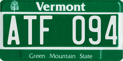 VT license plate ATF094