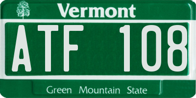 VT license plate ATF108