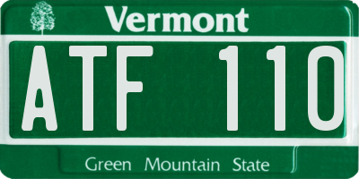 VT license plate ATF110